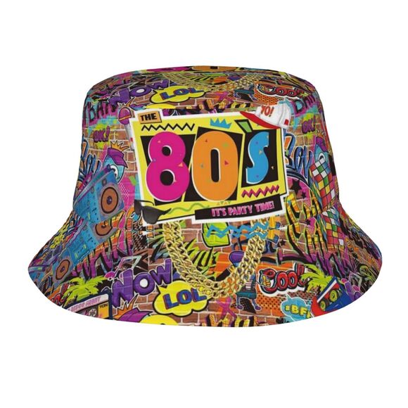 Accessories - 6880 Bucket Hat 80s Style Fisherman Hat Travel Beach Sun Hat Outdoor Cap